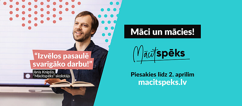 Profesionāļus ar augstāko izglītību aicina kļūt par “Mācītspēks” skolotājiem